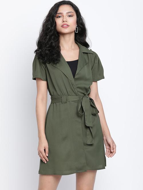women's coat dress solid dress - 18014401 - Standard Image - 0