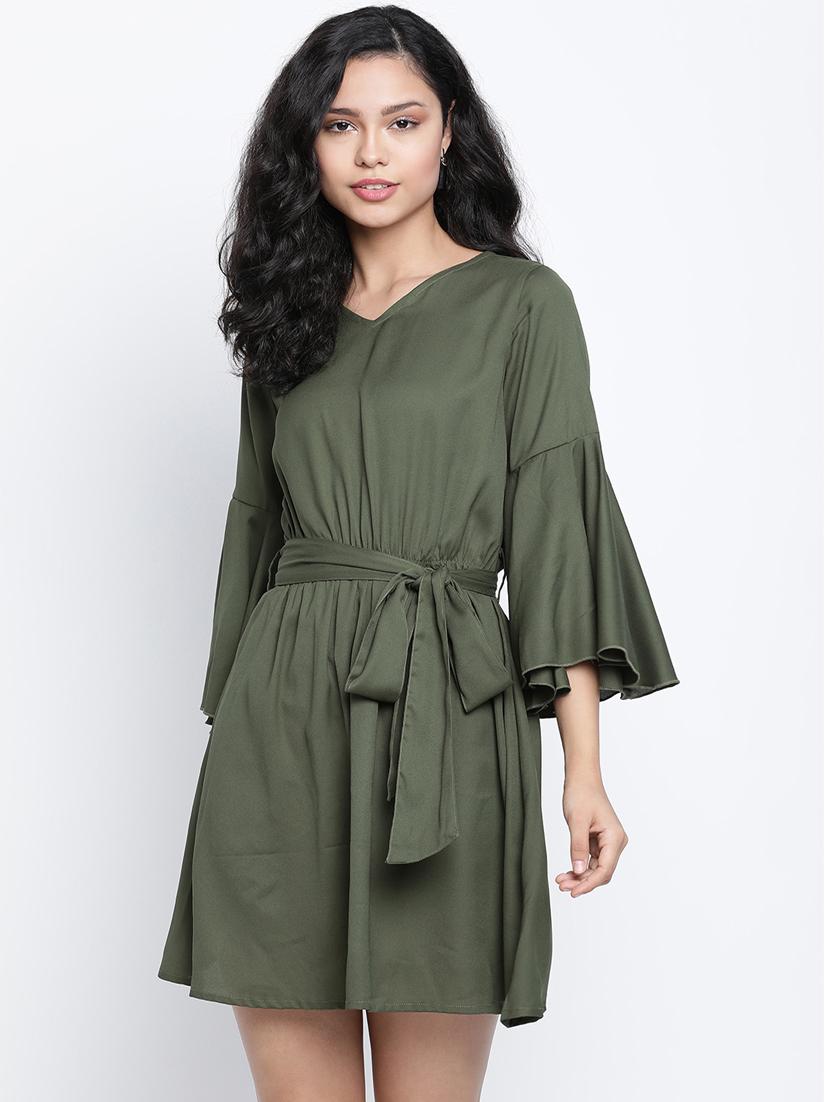 women's fit & flare solid dress - 18014411 - Zoom Image - 0