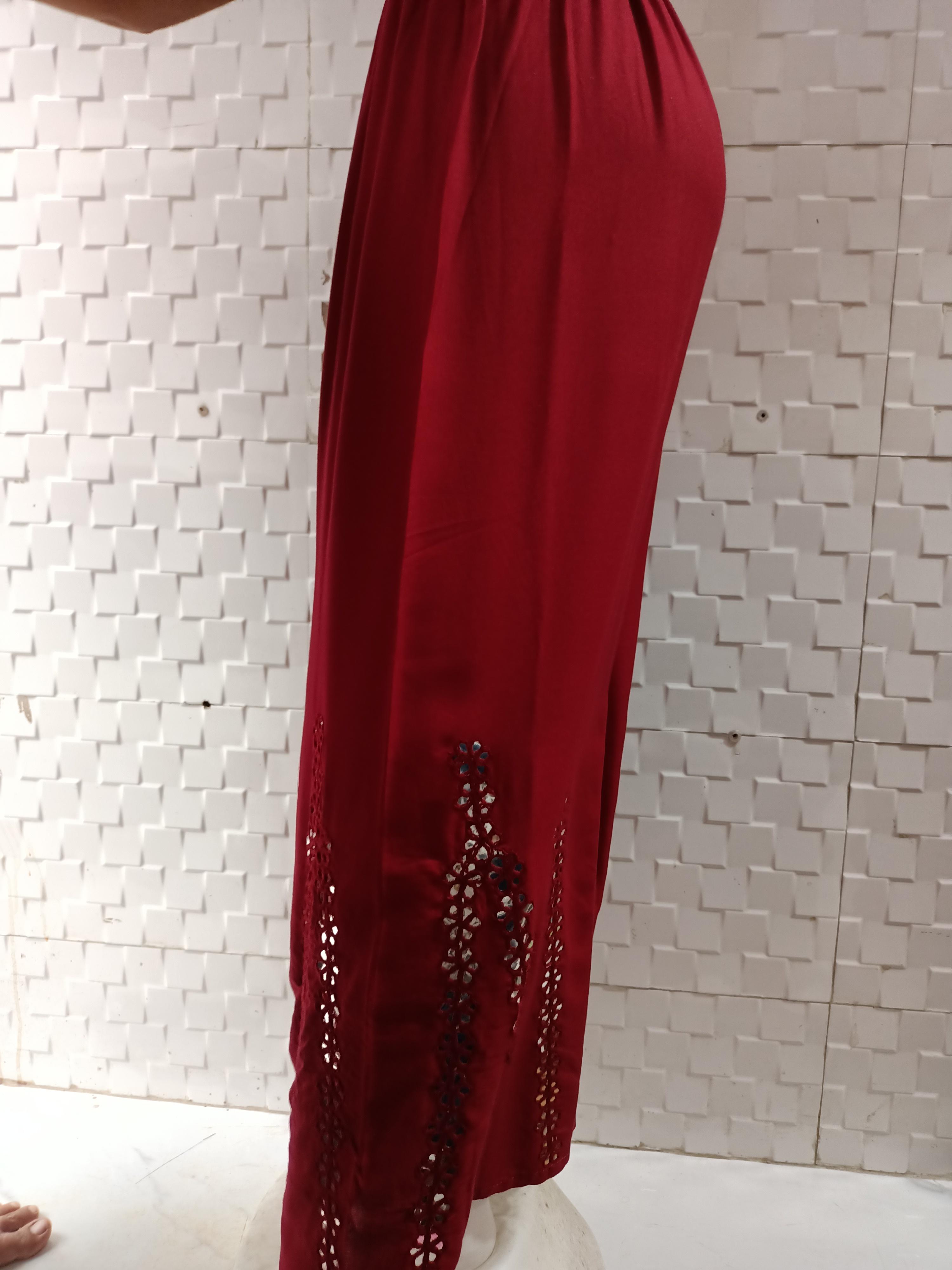 red sharara mirror work - 18014553 - Standard Image - 2