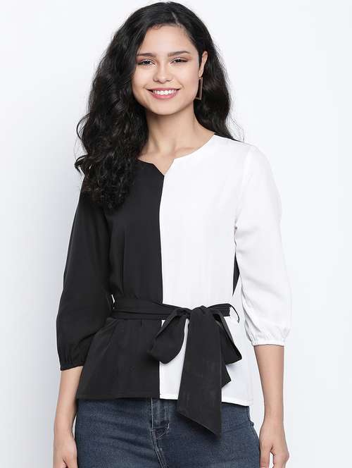 women's straight mandarin neck top - 18014731 -  Standard Image - 0