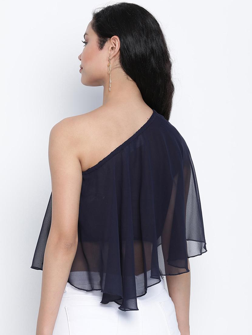women's layered single shoulder top - 18014734 - Standard Image - 2