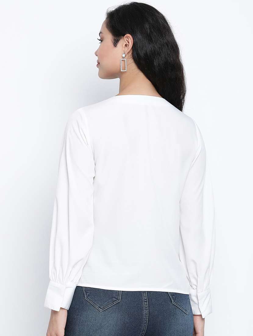 women's straight v neck top - 18014745 -  Standard Image - 2