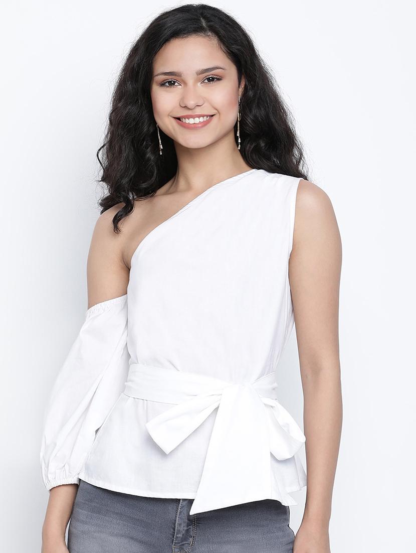 women's straight single shoulder top - 18014749 - Zoom Image - 0