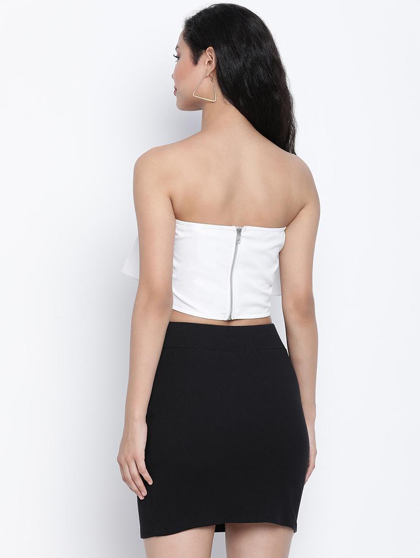 ruffled crop top with skirt top - 18014760 - Standard Image - 2