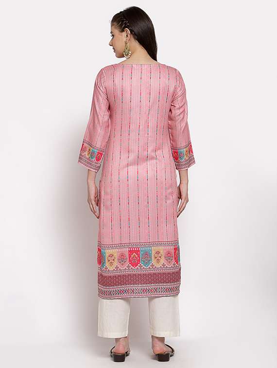 printed straight kurta - 18015301 -  Standard Image - 2