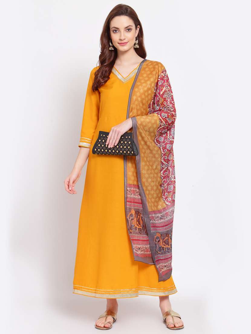 solid kurta dupatta set