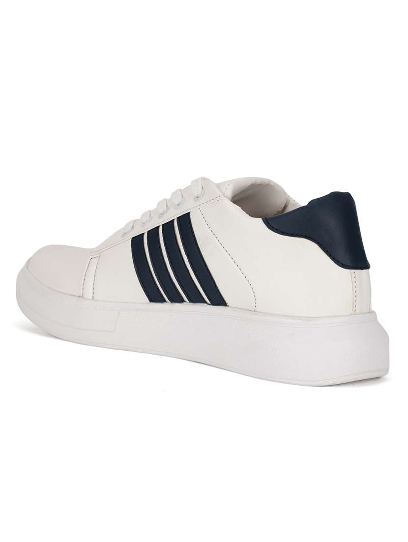 navy leather lace up sneakers - 18015980 - Standard Image - 2