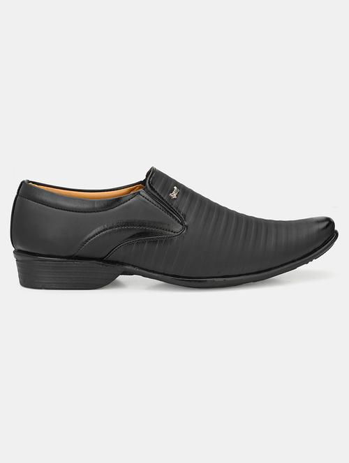 black leatherette slip on ons - 18016098 -  Standard Image - 0