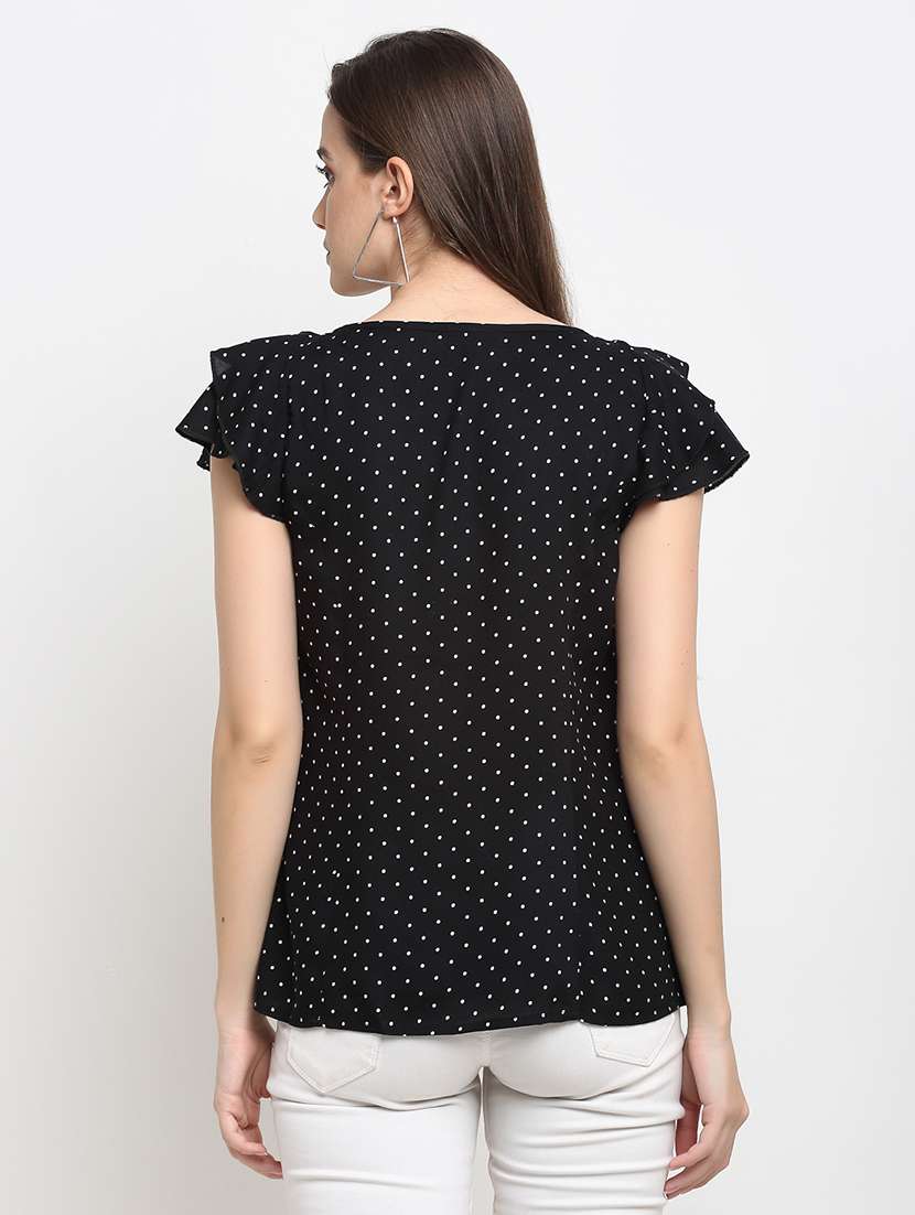 ruffle detail polka dot  top - 18016148 -  Standard Image - 2