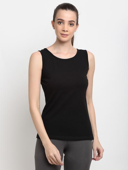 black cotton tank top - 18016283 - Standard Image - 0