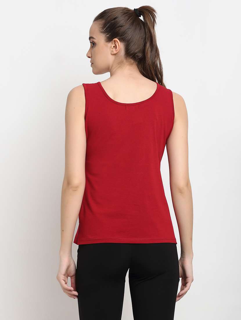 maroon cotton tank  top - 18016285 -  Standard Image - 2