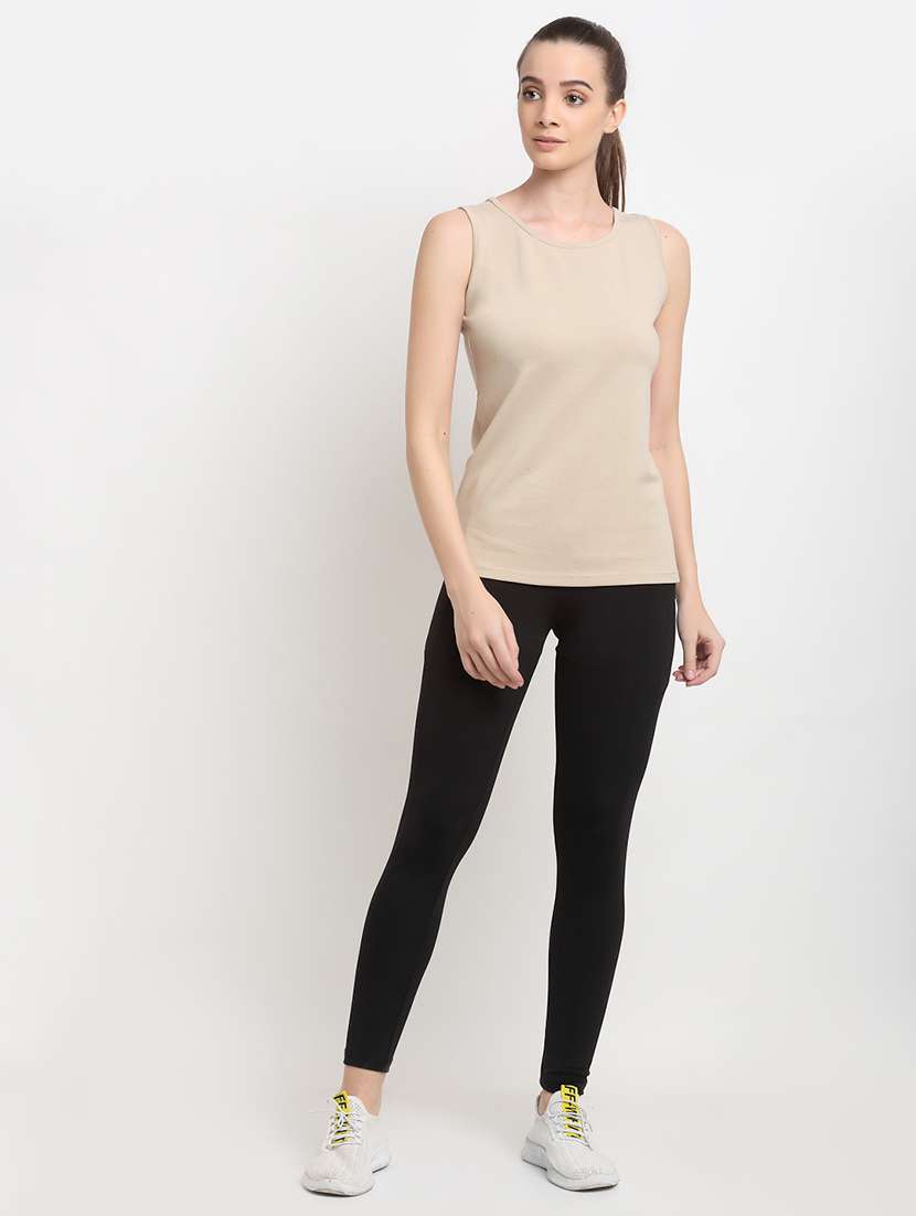 beige cotton tank  top - 18016287 -  Standard Image - 2