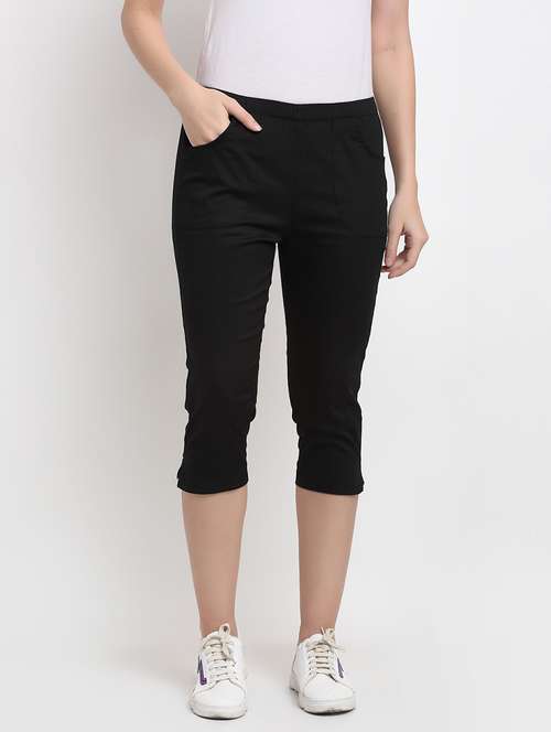 mid rise solid capri - 18016417 - Standard Image - 0