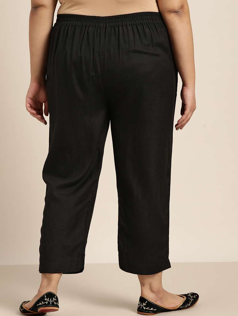 black rayon tapered pant - 18016717 -  Standard Image - 2