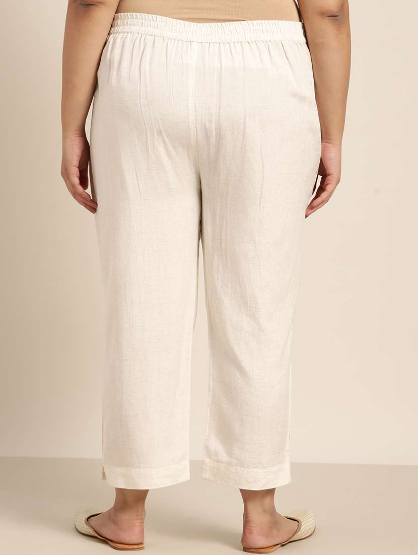 white rayon straight tapered pant - 18016719 -  Standard Image - 2