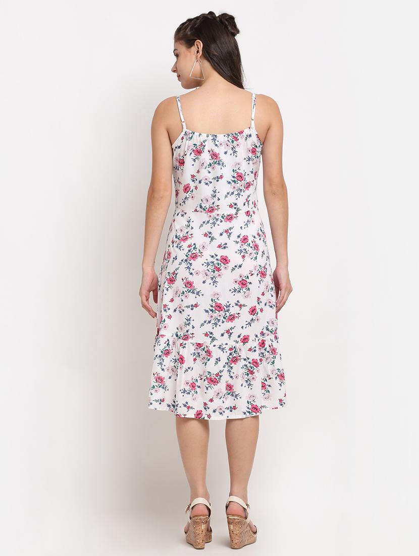 cami neck floral fit & flare dress - 18016759 - Standard Image - 2