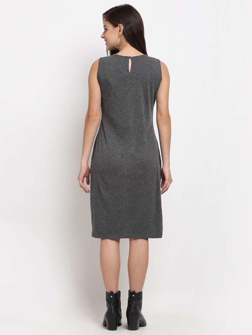round neck solid bodycon  dress - 18016770 -  Standard Image - 2
