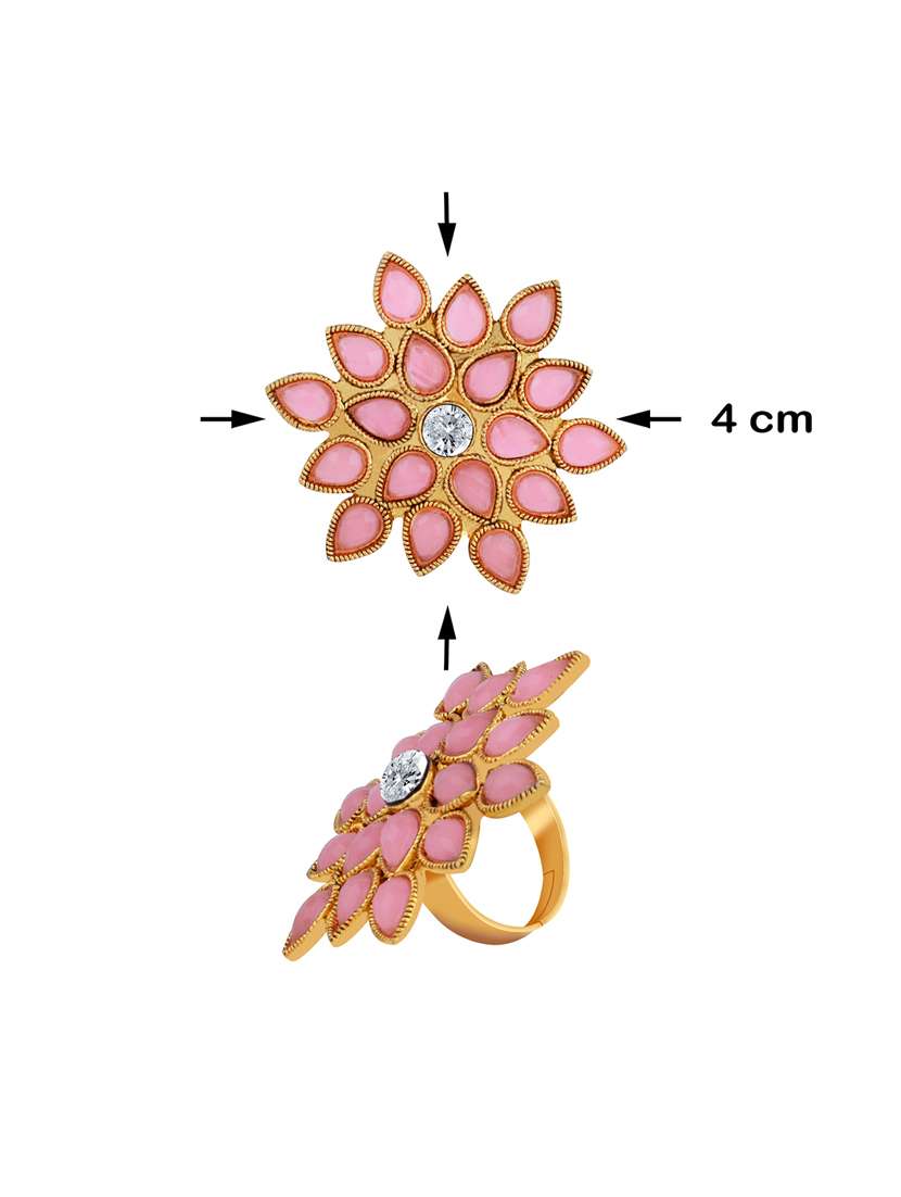 stylish adjustable floral designer finger ring - 18017497 - Standard Image - 2