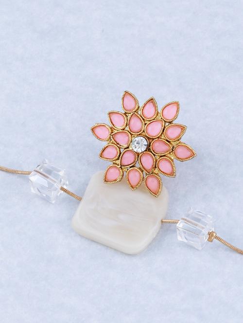 stylish adjustable floral designed finger ring - 18017643 -  Standard Image - 0