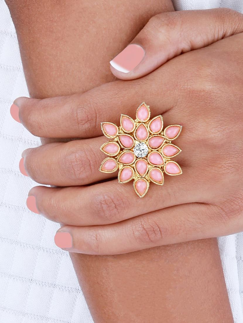 stylish adjustable floral designed finger ring - 18017643 - Standard Image - 2