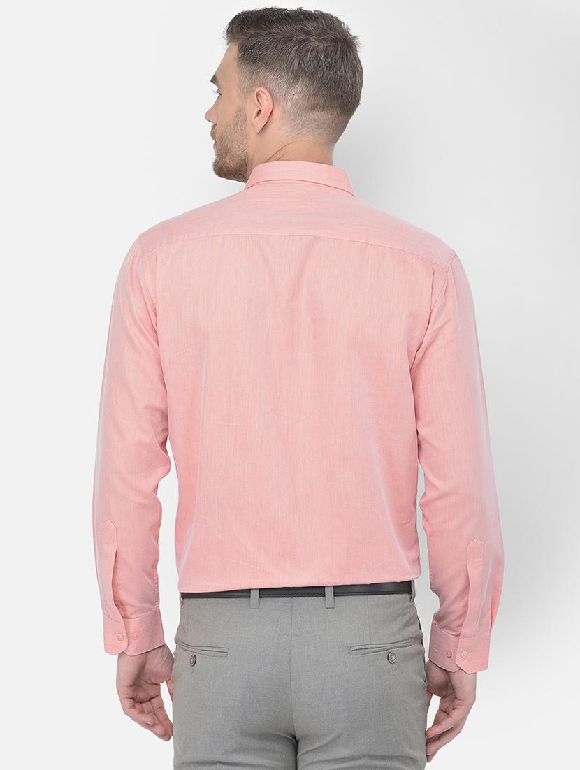 orange self design formal shirt - 18017712 - Standard Image - 2