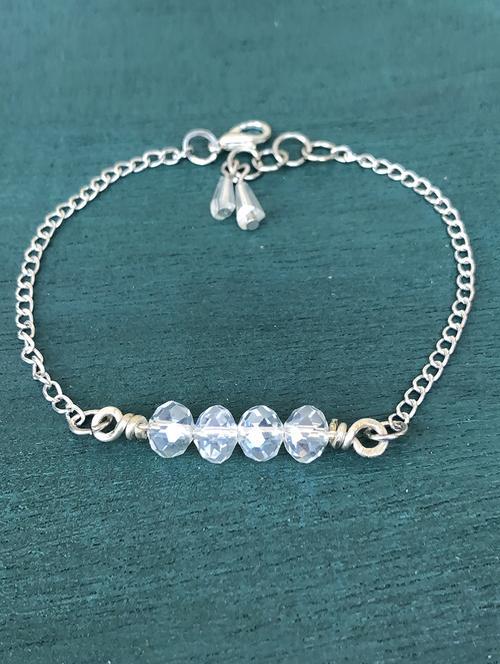 silver crystal chain bracelet - 18017855 - Standard Image - 0