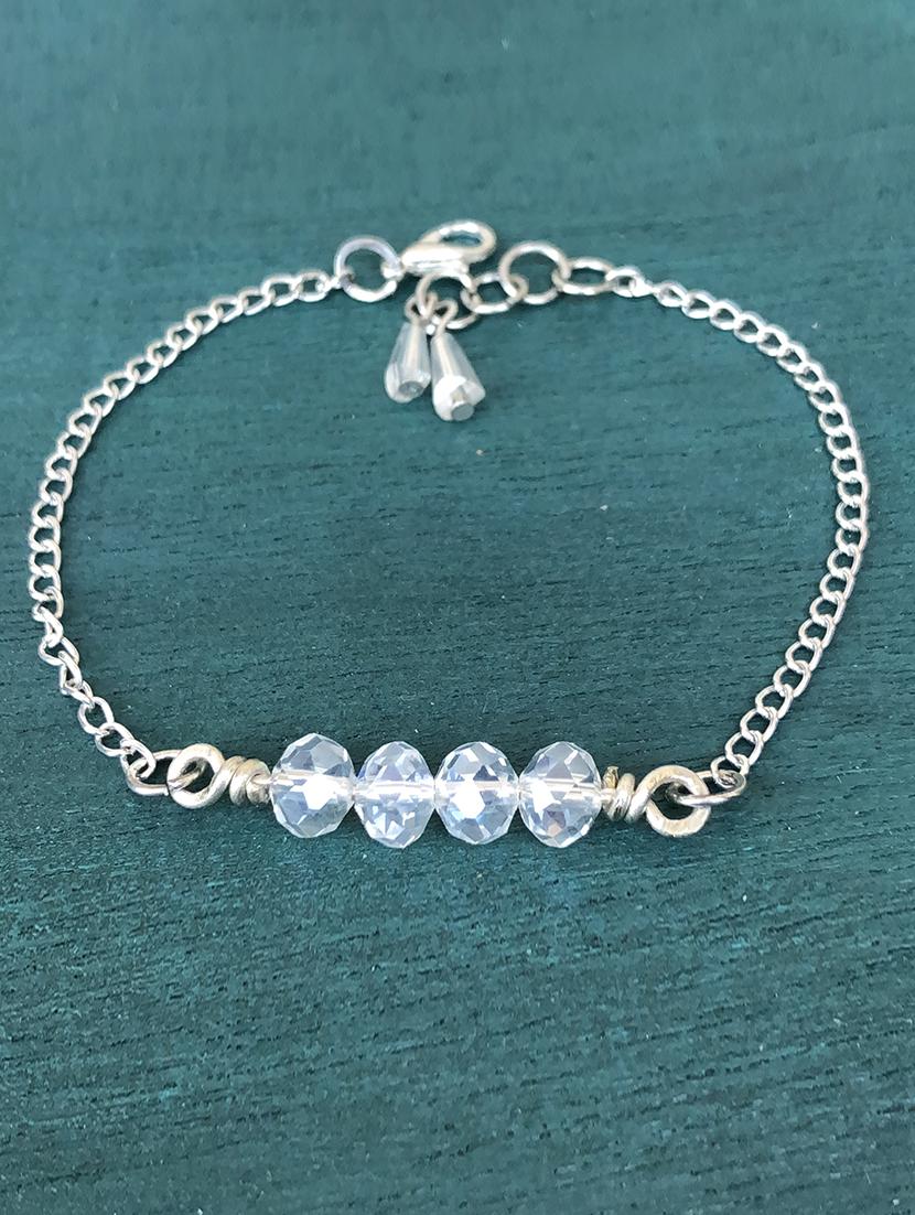 silver crystal chain bracelet - 18017855 - Zoom Image - 0