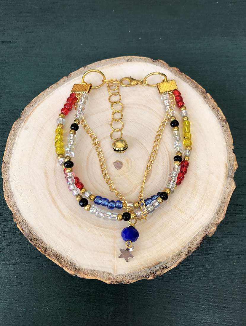 multicolored layered bracelet with blue drop - 18017857 - Zoom Image - 0