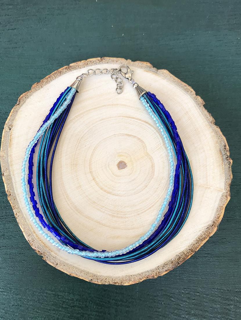blue layered link bracelet - 18017858 - Zoom Image - 0