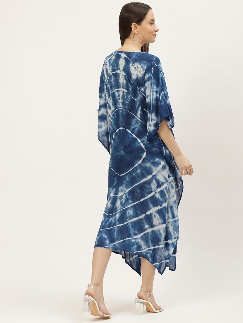 v-neck tie & dye kaftan dress - 18018412 - Standard Image - 2