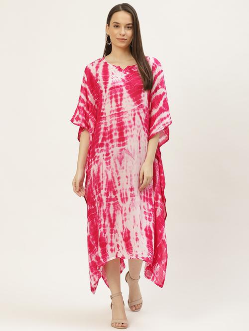v-neck tie & dye kaftan dress - 18018414 - Standard Image - 0