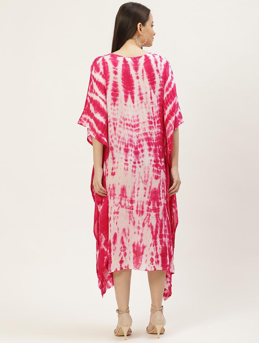 v-neck tie & dye kaftan dress - 18018414 - Standard Image - 2