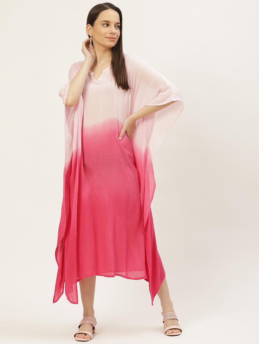 notch neck ombre kaftan dress  - 18018417 -  Zoom Image - 0