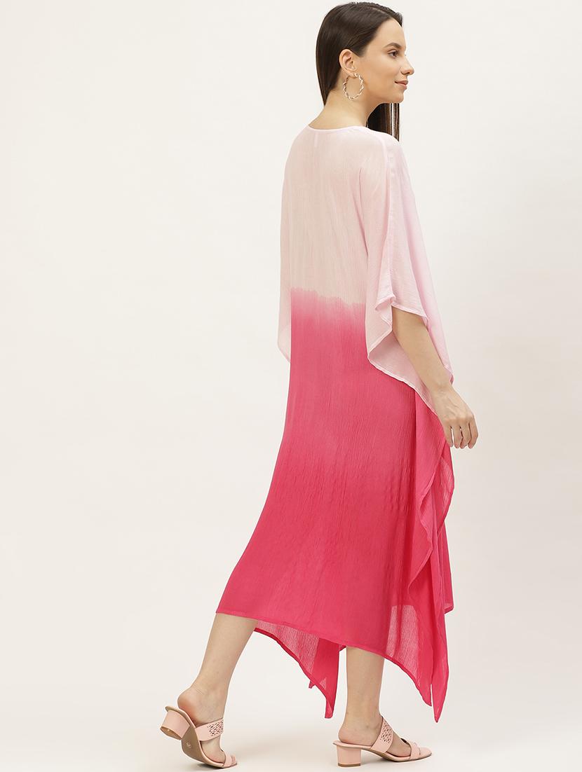 notch neck ombre kaftan dress - 18018417 - Standard Image - 2
