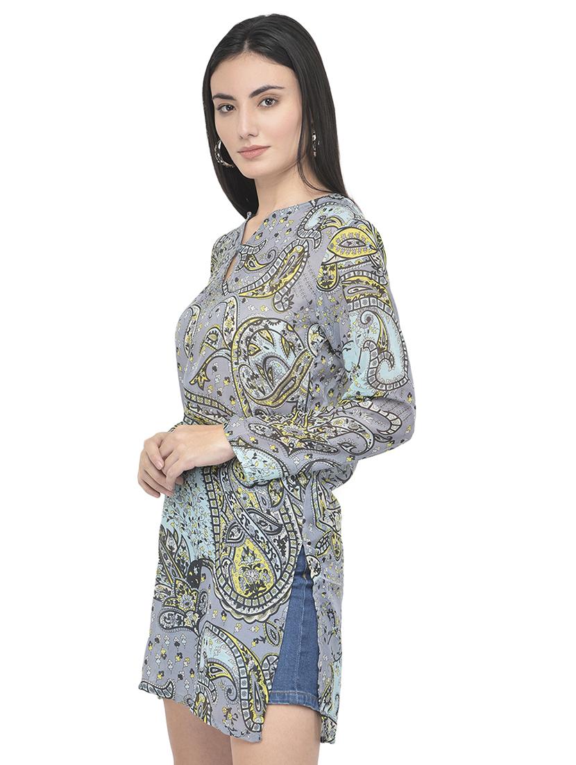 key hole neck printed tunic - 18018467 - Standard Image - 2