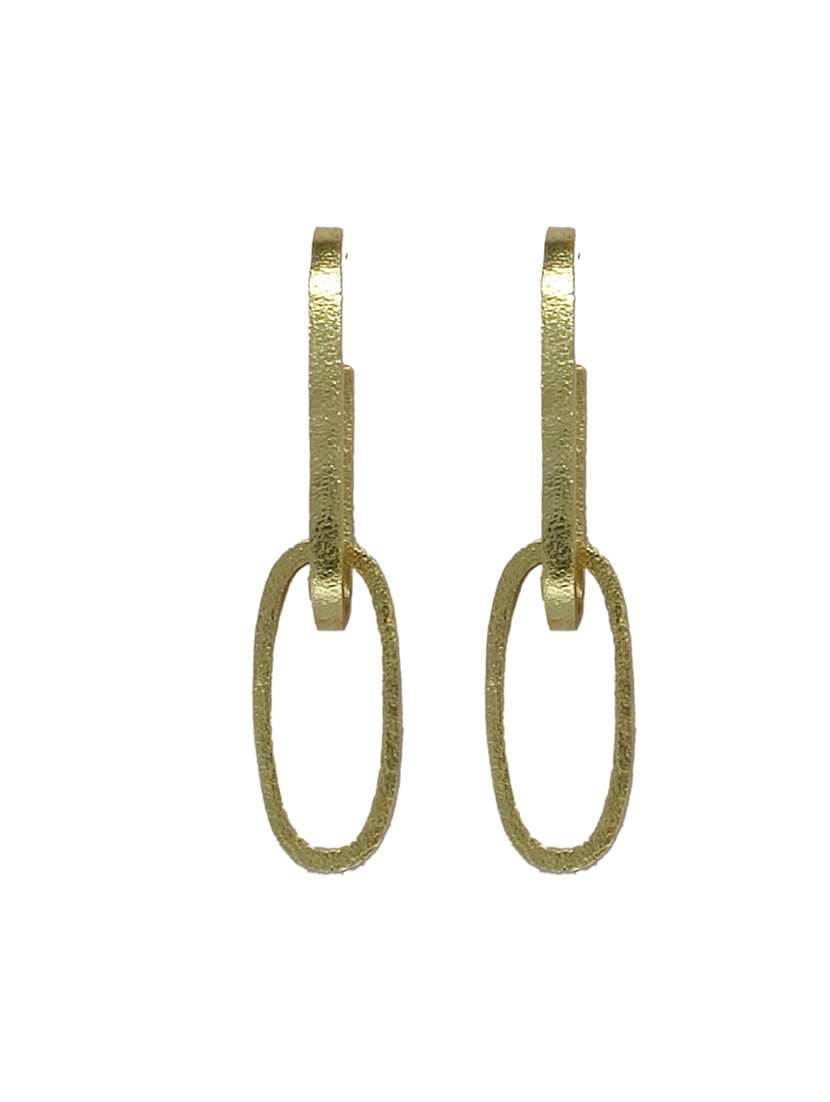 gold connect-disconnect shaped drop earring