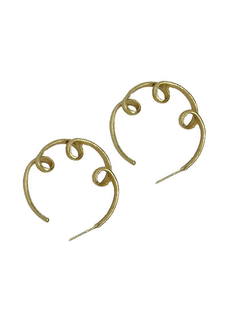 gold wrap hoop shaped  hoop earring
