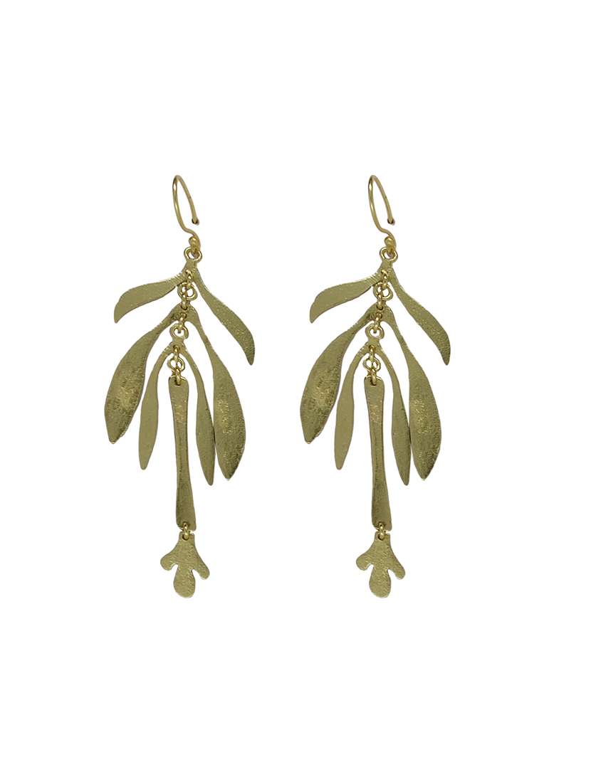 gold brittle gold shaped drop earring