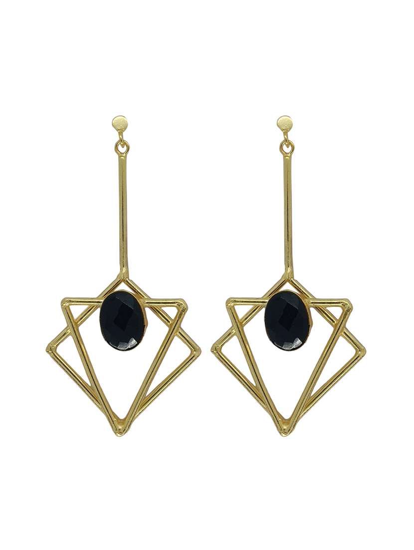 black brass drop earring