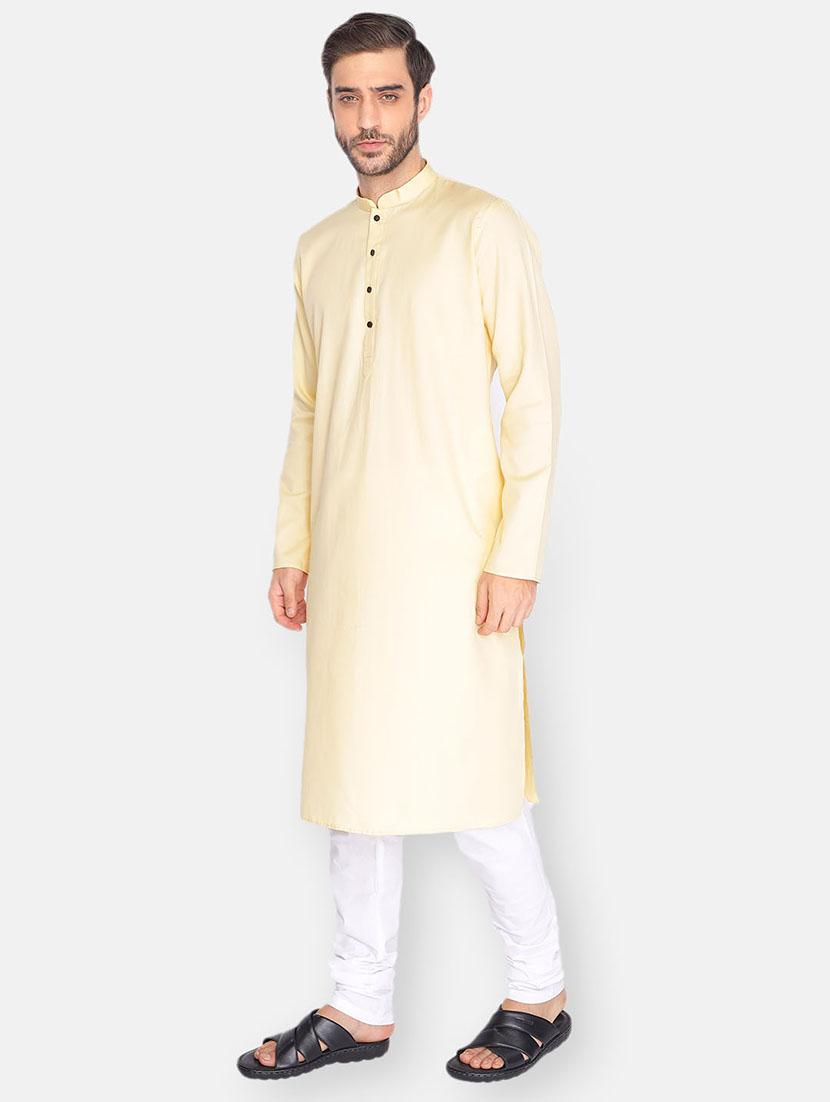 beige solid long kurta - 18019574 - Standard Image - 2