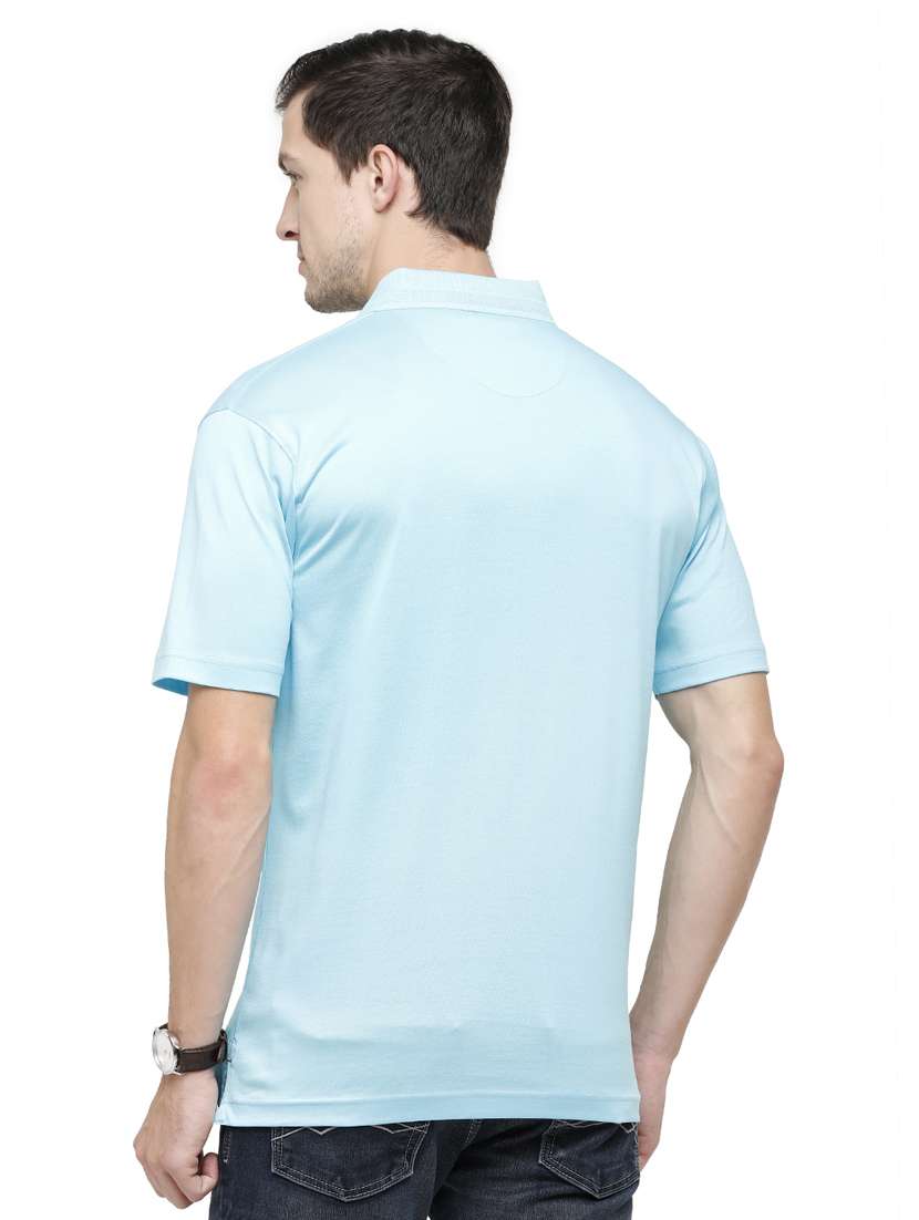 light blue solid polo t-shirt - 18020302 -  Standard Image - 2