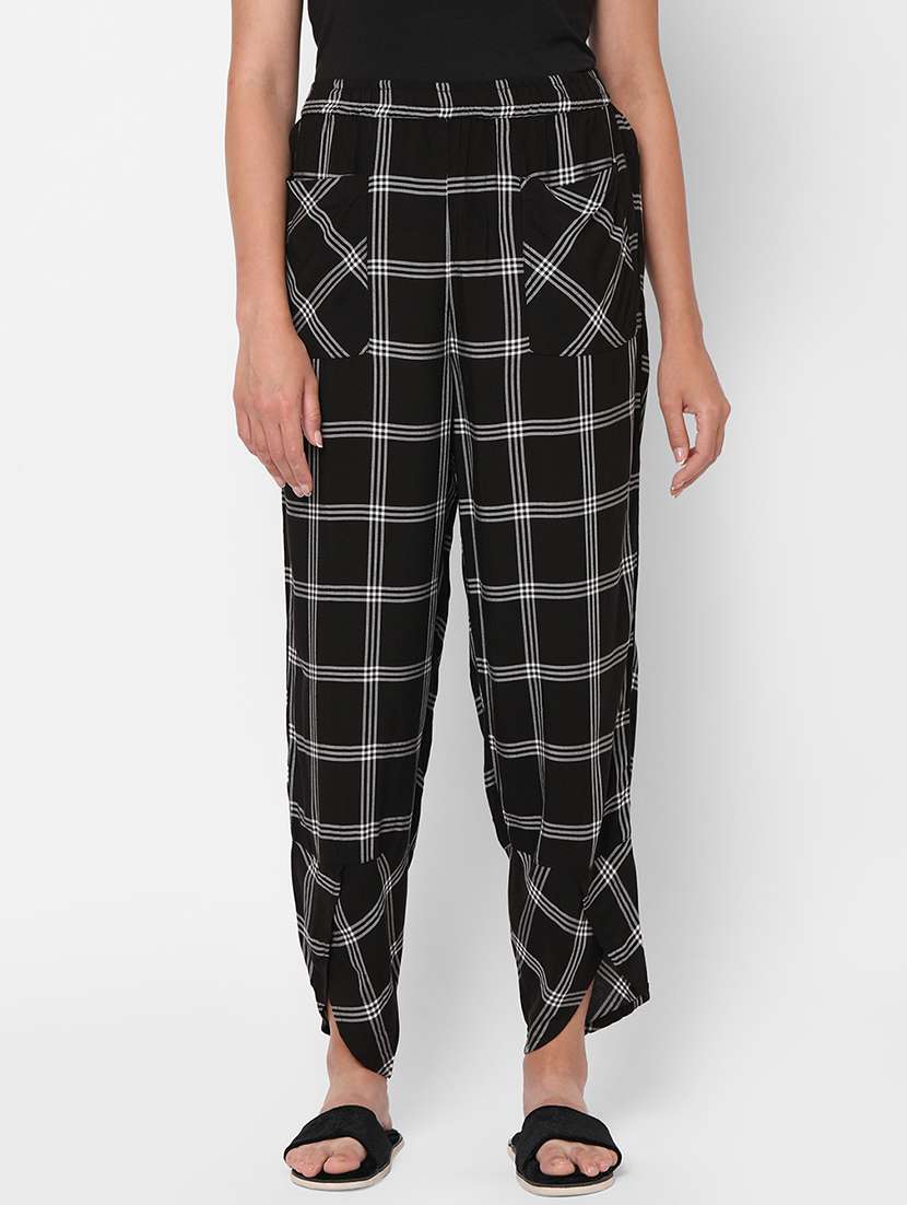 mid rise checkered pajama