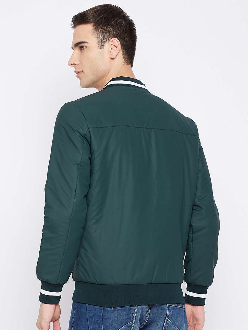 green solid bomber jacket - 18021096 - Standard Image - 2