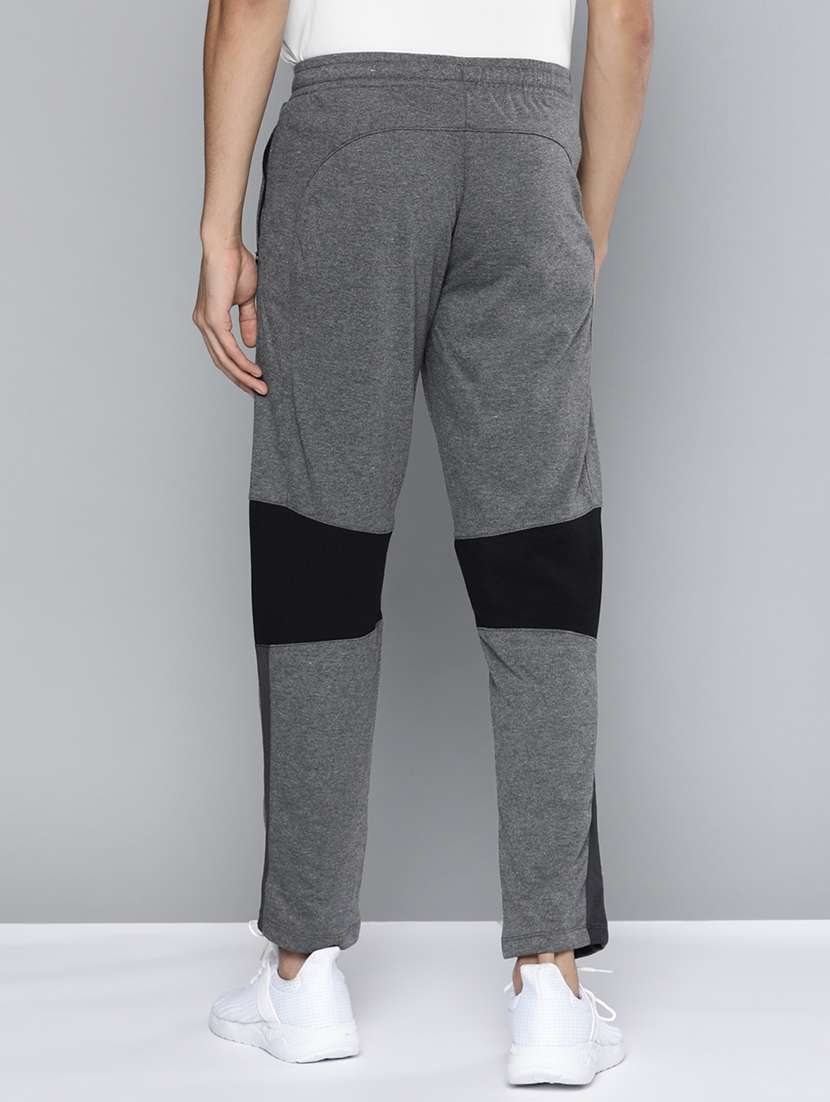 grey color block full length track pant - 18021117 -  Standard Image - 2