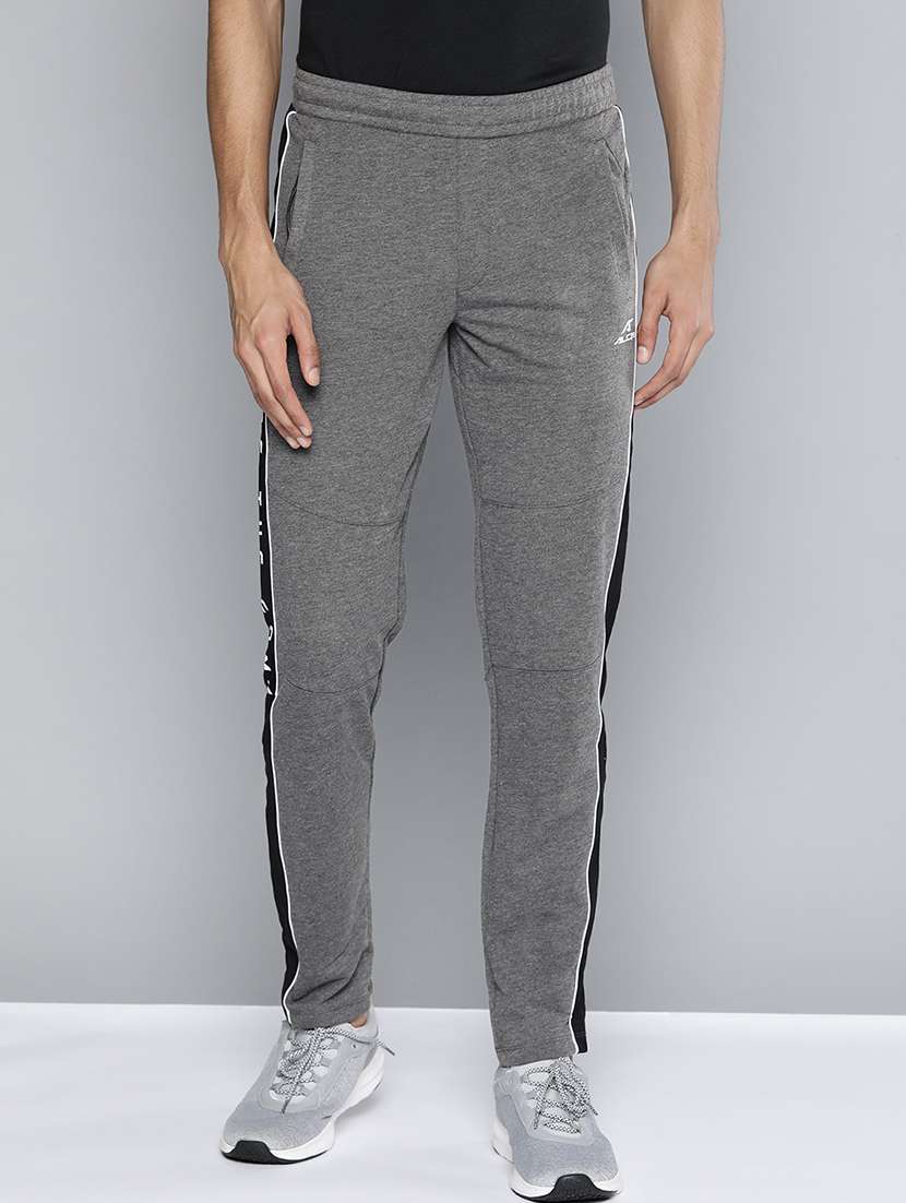 grey side taped full length track pant - 18021118 - Zoom Image - 0
