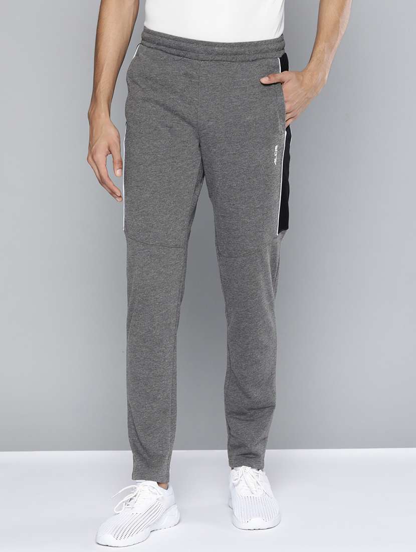 grey side taped full length track pant - 18021122 - Zoom Image - 0