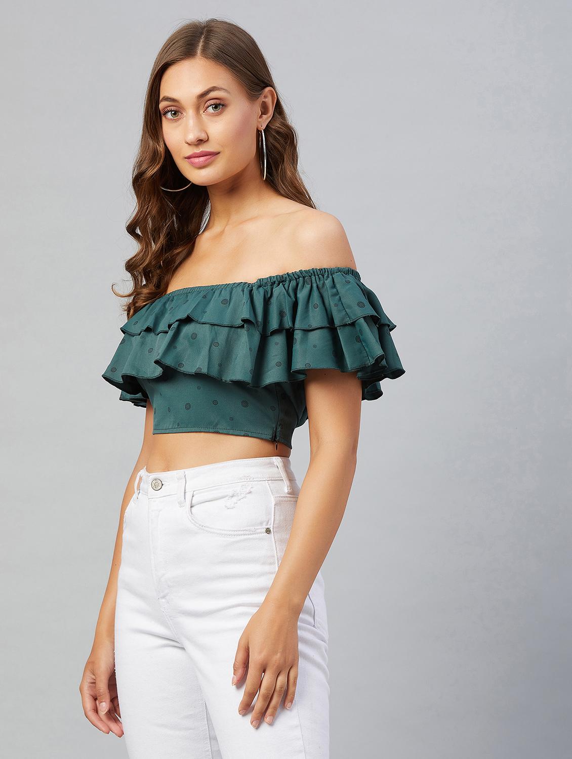 women's crop off shoulder top