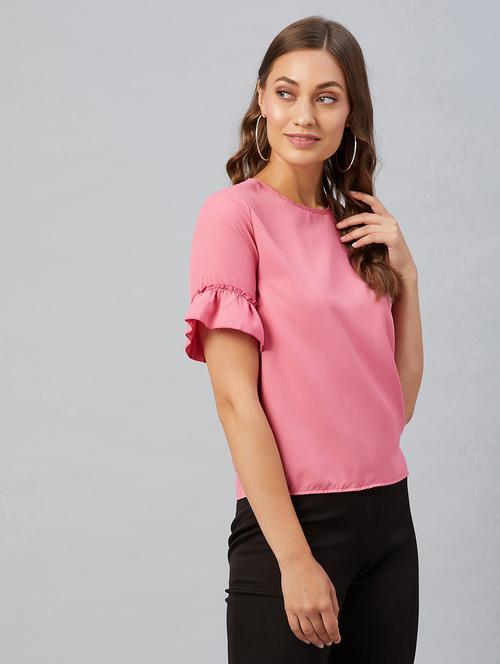 women's straight round neck top - 18021293 -  Standard Image - 0