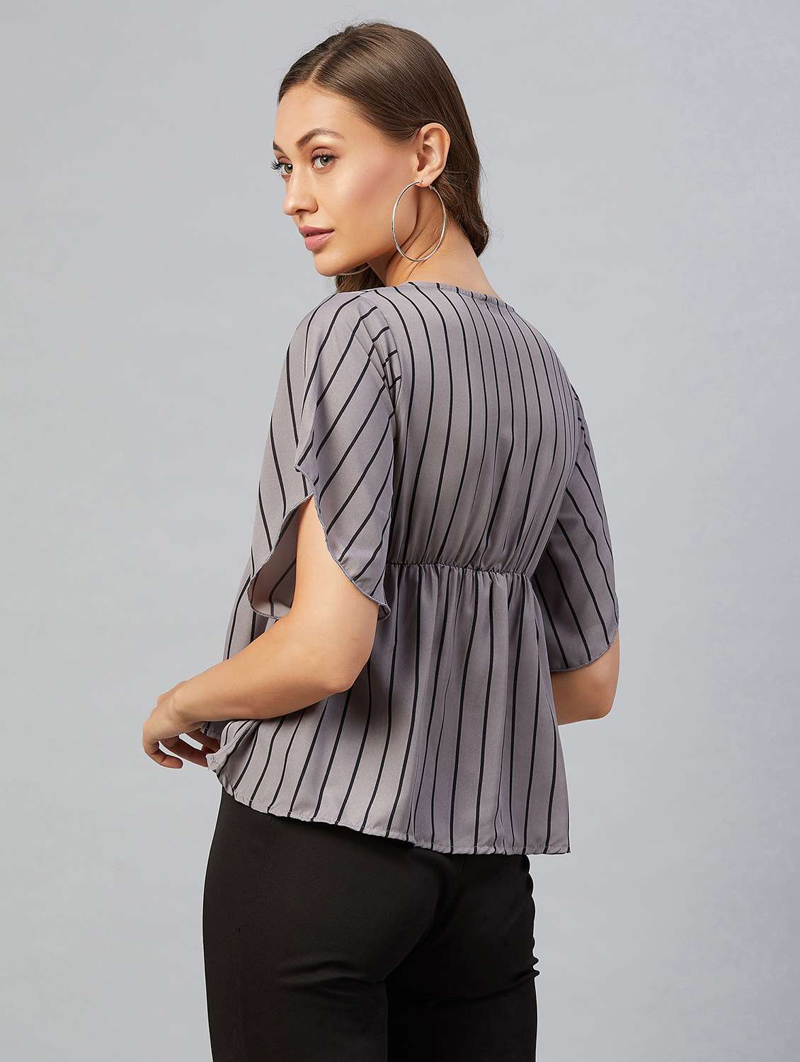 v-neck striped top - 18021294 - Standard Image - 2