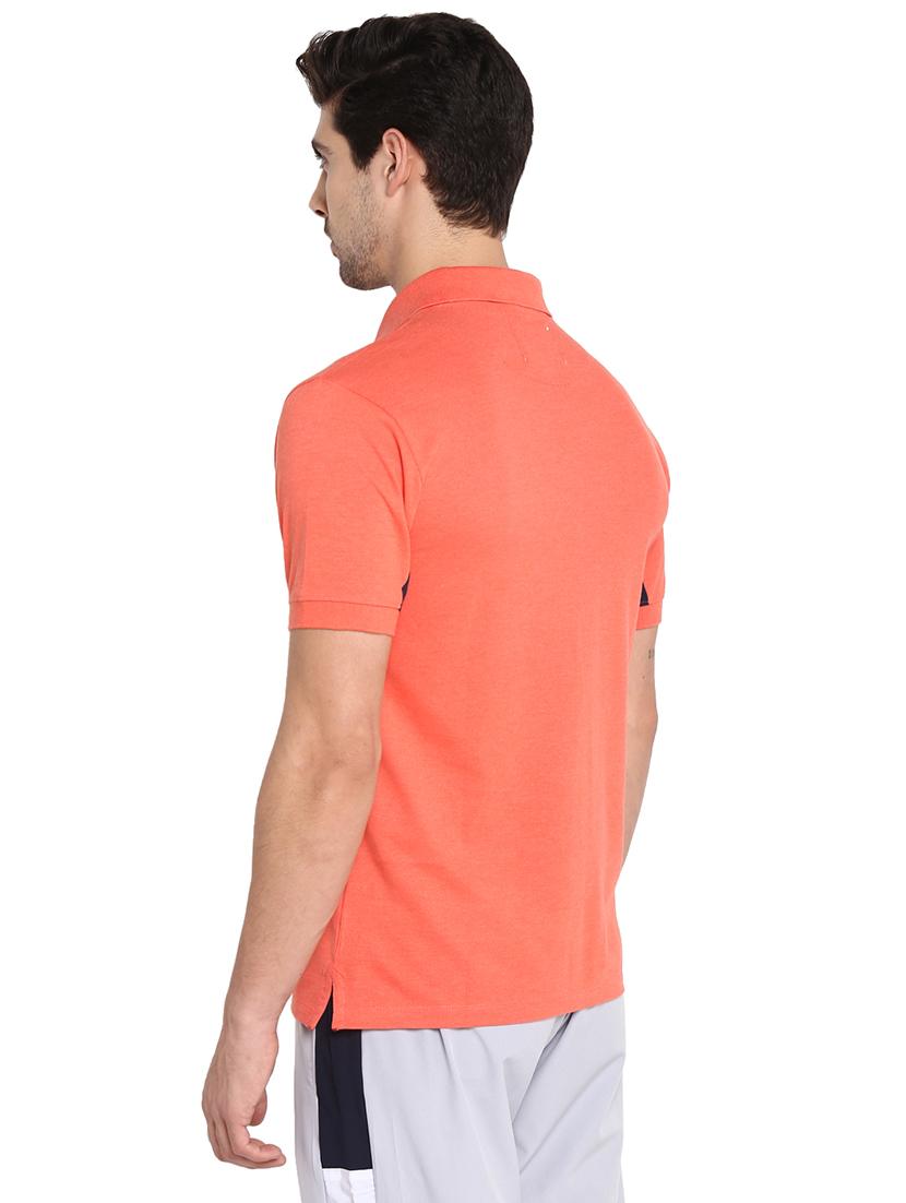 orange printed polo t-shirt - 18022613 - Standard Image - 2